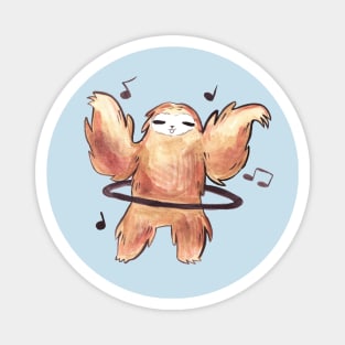 Fluffy Hooping Sloth Magnet